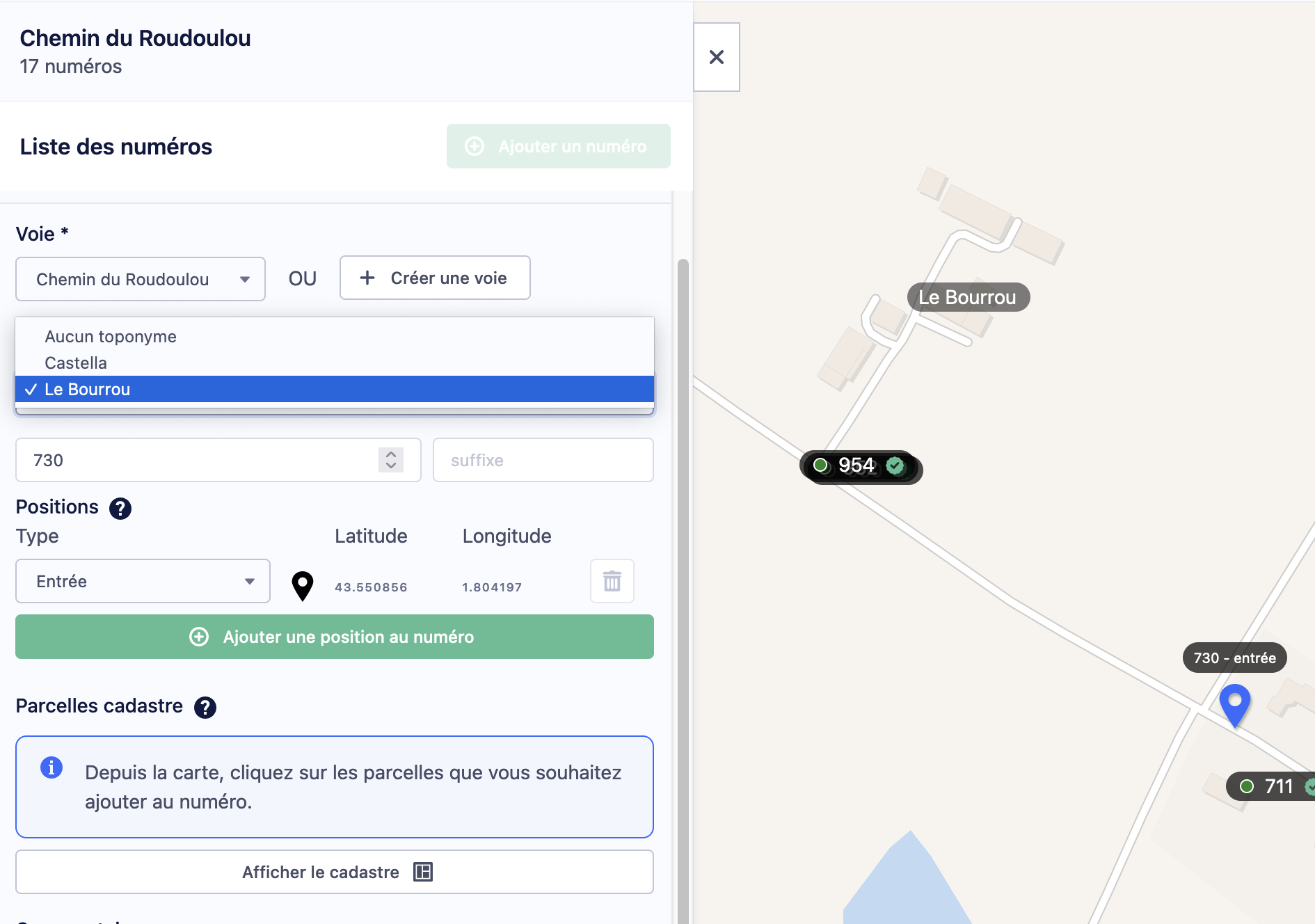 Capture d'écran de Mes Adresses - 24 septembre 2021
